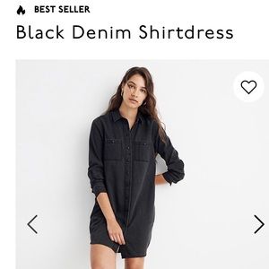 Black denim mini Madewell dress